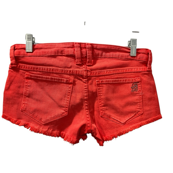 Franky B. NWT Low Rise Red/Pink Denim Jean Shorts Size 27 Cutoff Casual Summer - Picture 6 of 8